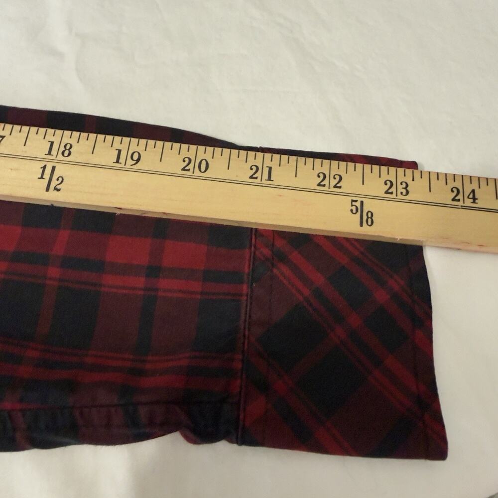 Lauren Ralph Lauren Buffalo Plaid Ruffle Shirt Top Long Sleeve Women’s Size L - Picture 12 of 13